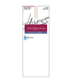 Hanes Silk Reflections Silky Sheer Knee Highs 2-Pack