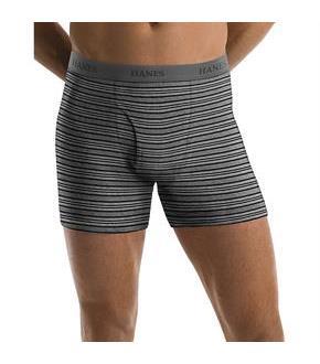 Hanes Men's TAGLESS Ultimate Fashion Stripe Boxer Briefs with Comfort Flex Waistband 5-Pack