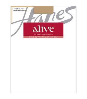 Hanes Alive Full Support Control Top Reinforced Toe Pantyhose