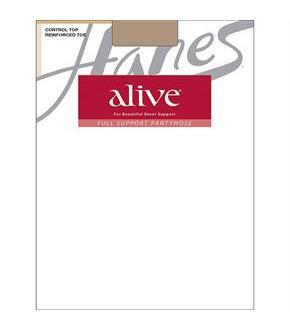 Hanes Alive Full Support Control Top Reinforced Toe Pantyhose