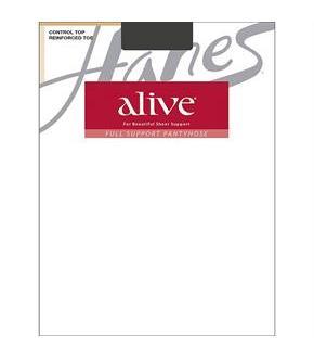 Hanes Alive Full Support Control Top Reinforced Toe Pantyhose