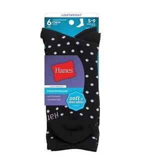 Hanes ComfortBlend Women's Crew Socks 6-Pack