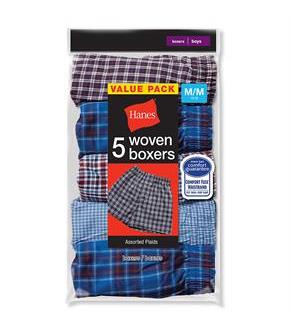 Hanes Boys Red Label Tartan Boxer