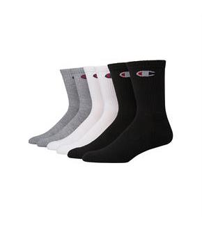 Champion Men's Logo Crew Socks, 6-Pack