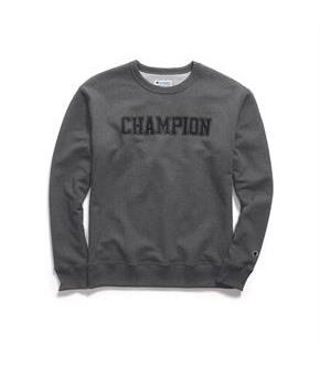 Champion Men's Powerblend Fleece Crew, Mesh-Effect Logo