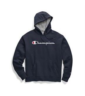 Champion Men's Powerblend Pullover Hoodie, Script Logo