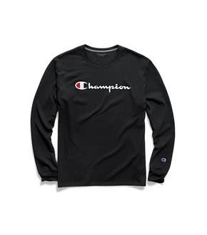 Champion Men's Classic Jersey Long-Sleeve Tee, Script Logo