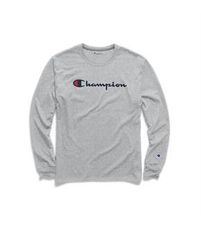 Champion Men's Classic Jersey Long-Sleeve Tee, Script Logo