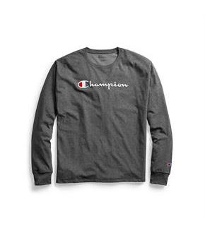 Champion Men's Classic Jersey Long-Sleeve Tee, Script Logo