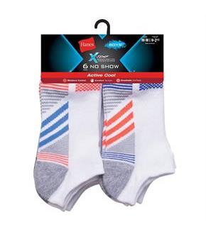 Hanes Boys' X-Temp Active Cool No Show 6-Pack