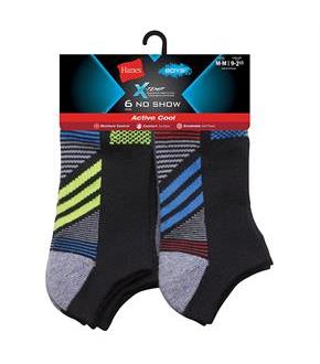 Hanes Boys' X-Temp Active Cool No Show 6-Pack