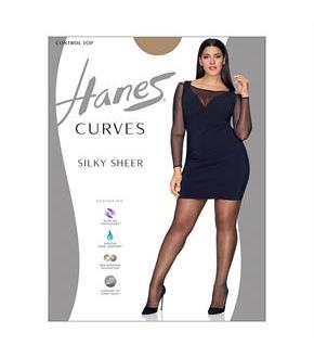 Hanes Curves Silky Sheer Control Top Legwear
