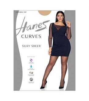 Hanes Curves Silky Sheer Control Top Legwear