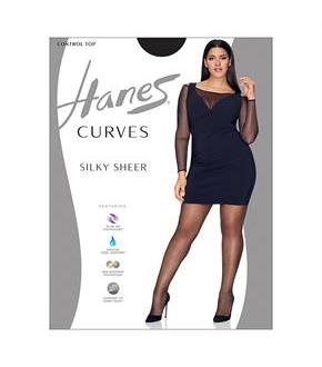 Hanes Curves Silky Sheer Control Top Legwear