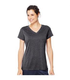 Hanes Sport Women's Heathered Performance V-Neck Tee