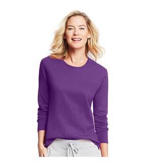 Hanes Women's Long-Sleeve Crewneck T-Shirt