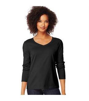 Hanes Women's Long-Sleeve V-Neck T-Shirt