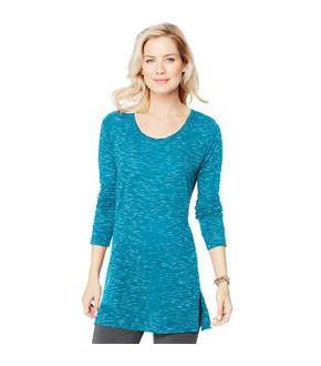 Women's Hanes Lightweight Space-Dye Vented Tunic