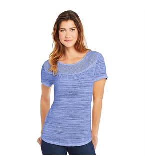 Hanes Women's Peasant Top with Lace Trim