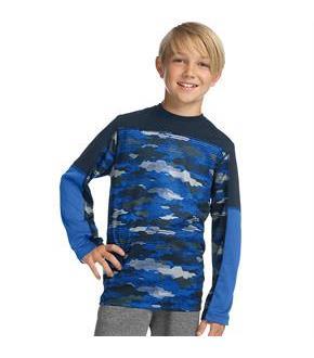Hanes Sport Boys' Long Sleeve Pieced Tech Tee