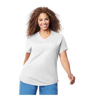 Just My Size Cotton Jersey Short-Sleeve V-Neck Women's Tee