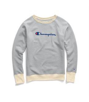 Champion Women Plus Powerblend Fleece Crew Graphic-2C Champion Script