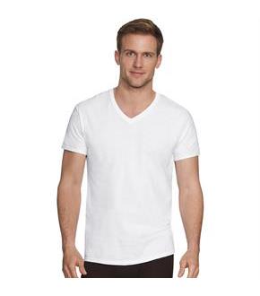 Hanes Ultimate Men's Comfort Fit White V-Neck Undershirt 4-Pack