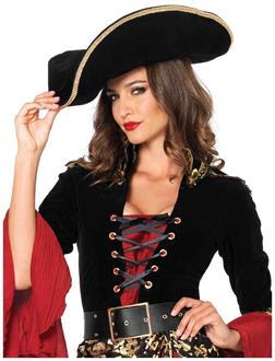 Women's pirate hat with gold trim