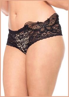 Sequin butterfly lace tanga