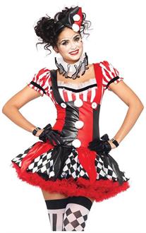 3 PC. Harlequin Clown suspender dress