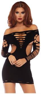 Seamless shredded mini dress