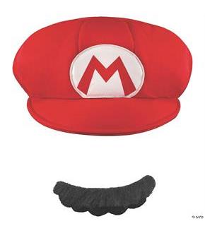 Mario Adult Hat And Mustache