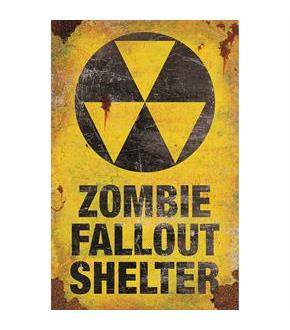 Metal Sign-Zombie Fallout Shel