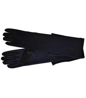 Nylon Shoulder Length Black Gloves