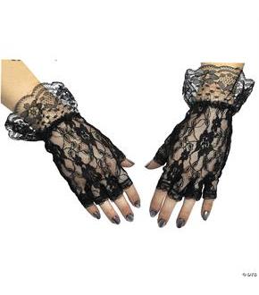 Gloves Black Fingerless 1 Sz