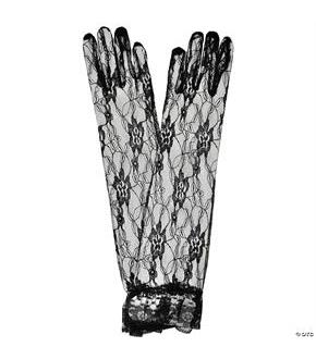 Gloves Black Lace Elbow