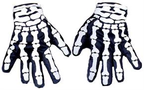 Printed White Skeleton Finger Gloves