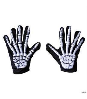 Skeleton print Black Gloves