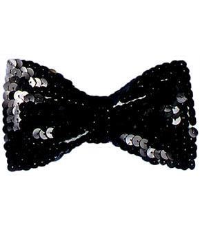 Bow Tie Sequin Black
