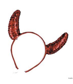Red Sequin Devil Horns Headband