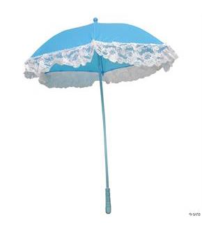 Nylon Ruffle Blue Parasol