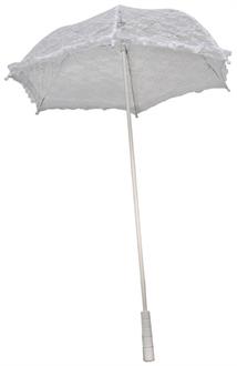 White Lace Ruffle Parasol
