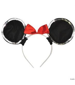 Mouse Ears on Plastic Headband