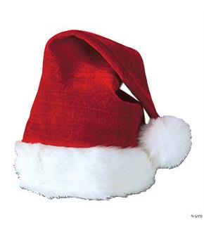 Santa Hat Velvet Plush Trim