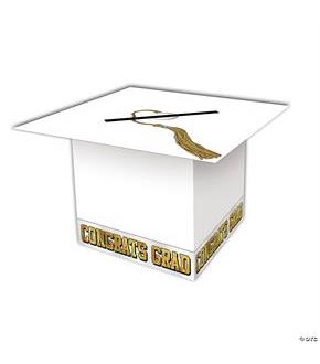 Grad Cap Card Box White