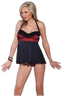 Leopard Print Halter Babydoll