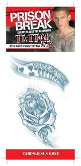 Prison Break Jesus Rose Cards Temporary Tattoo