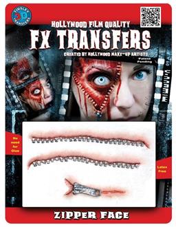 Zipper Face 3D Professional Tattoo