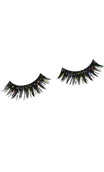 Eyelashes Black Glitter W Tinsel  Accessory