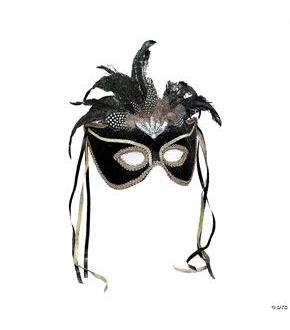 Venetian Couple Mask Bk/Gd